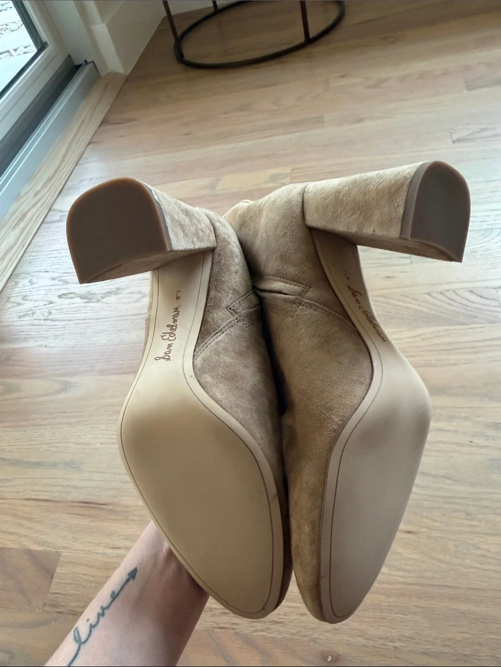 Sam Edelman Roden Taupe Suede Leather Pointed-Toe Ankle Boots Women’s Size 9